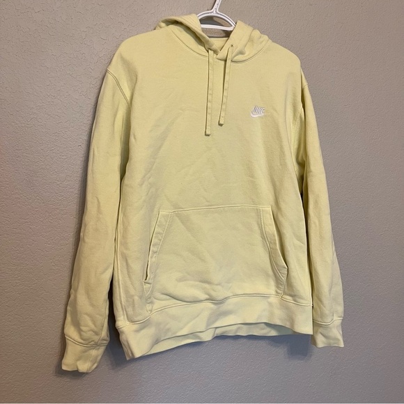 Nike Fleece Yellow Hoodie With Front Pocket Men's Size Large - Picture 3 of 12